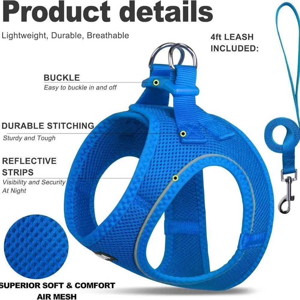 Fida Comfy Dog or Cat  Harness with Leash Blue Sz XXS  NWT